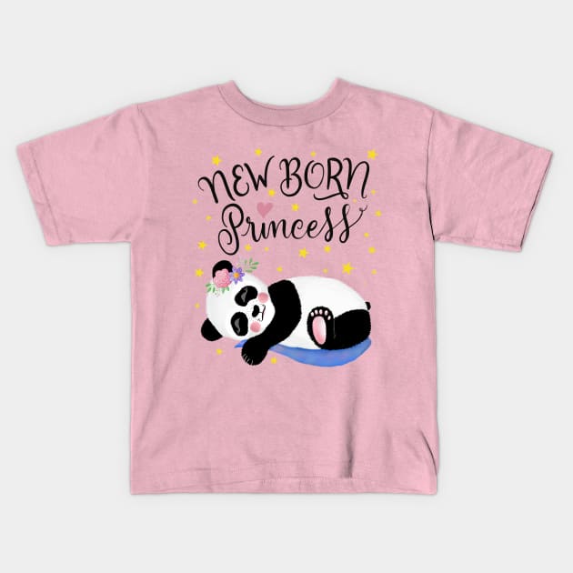 Baby Panda for girls Kids T-Shirt by CalliLetters